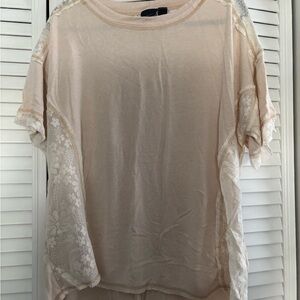 Daytrip Cream Lace Relaxed T-Shirt